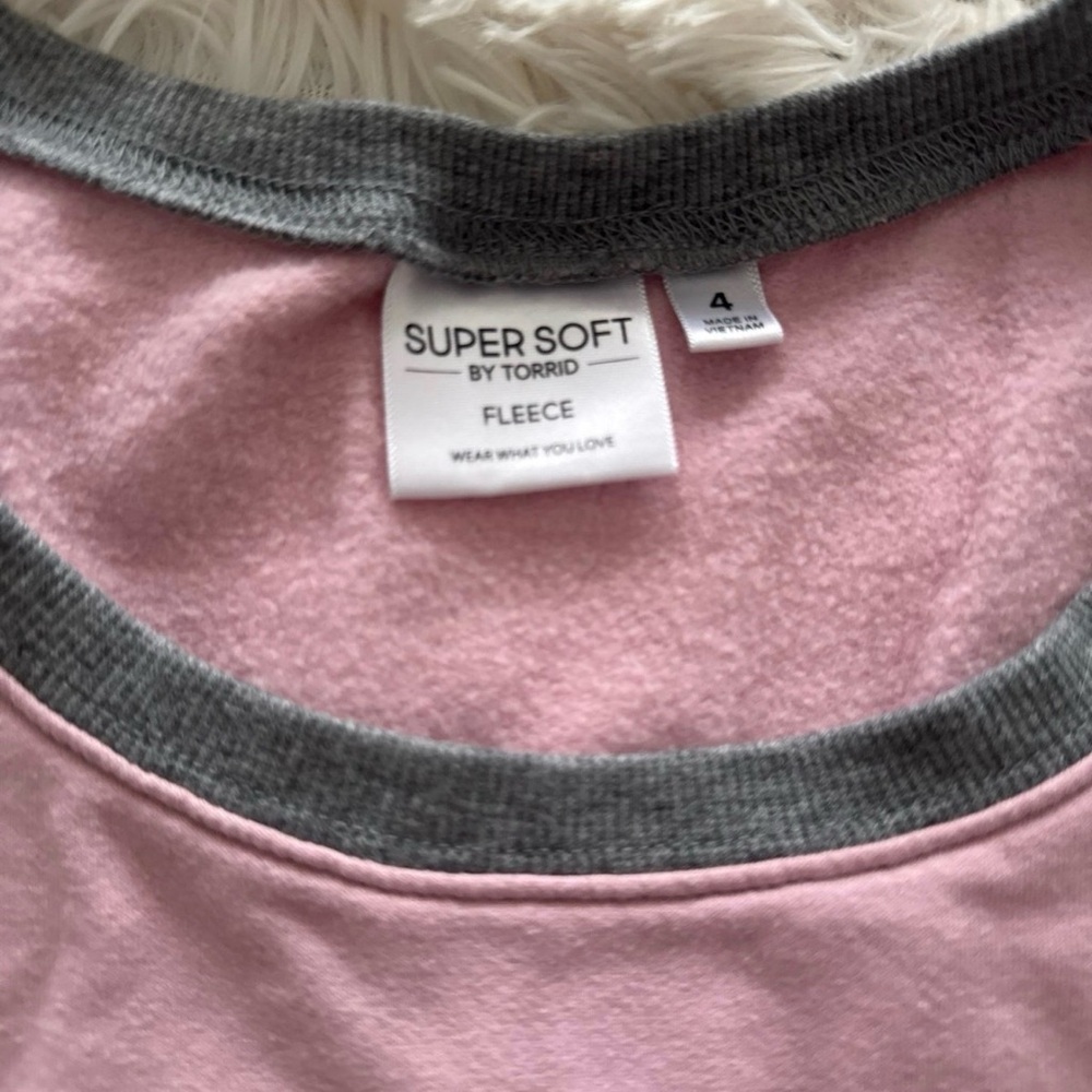 Torrid Soft Pink Fleece with Gray Accents